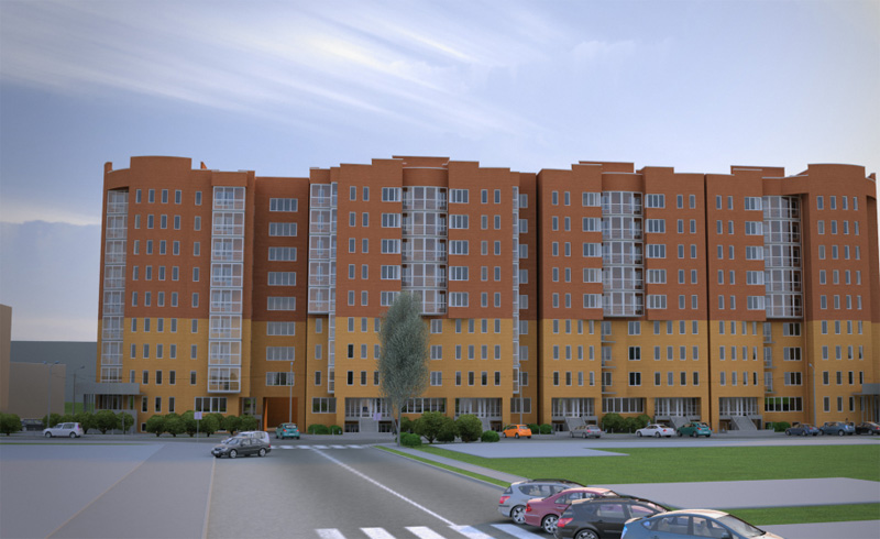 Трехмерная модель жилого комплекса Кристалл (Иркутск)