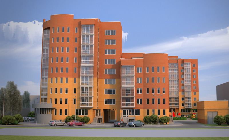Трехмерная модель жилого комплекса Кристалл (Иркутск)